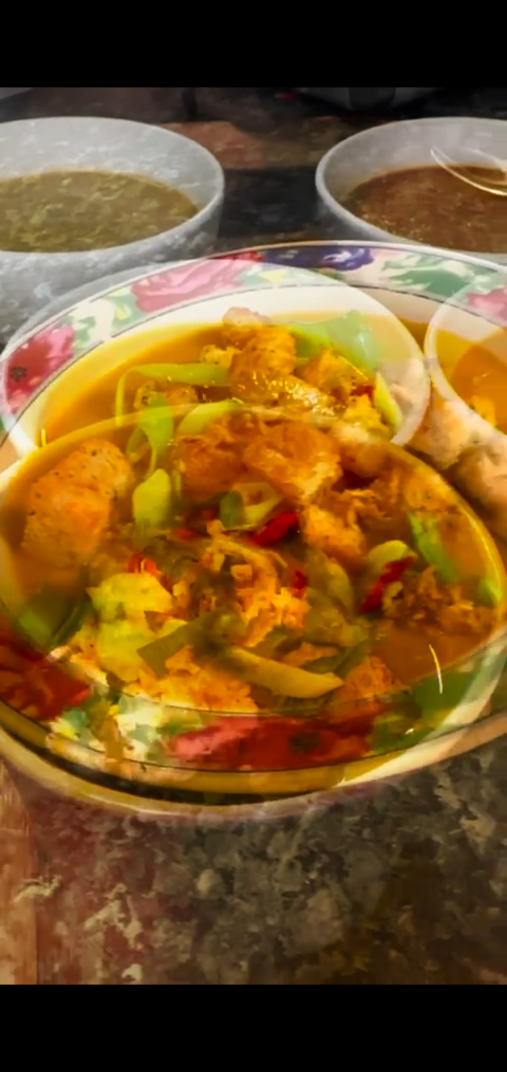 Colorful curry meal with vegetables
