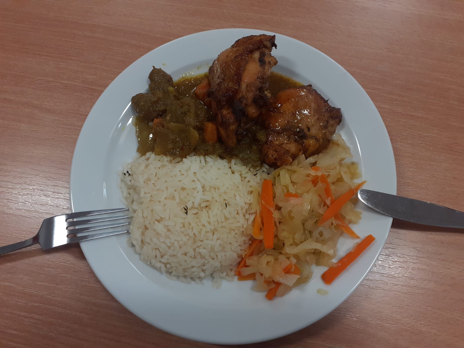 Homemade Caribbean-style meal